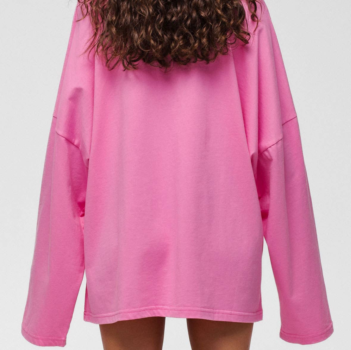 Round-neck rose printed long sleeve knit sweater
