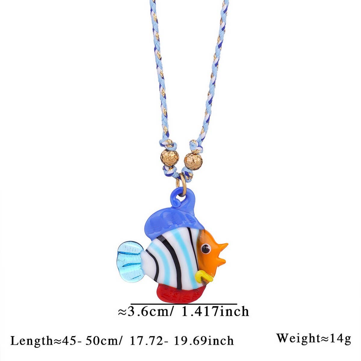 Colorful Glass Fish Ocean Pendant Necklace
