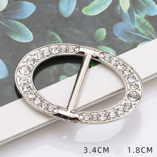 OVAL METAL DIAMOND SCARF RING WITH NO UPKEEP_CWMM2129
