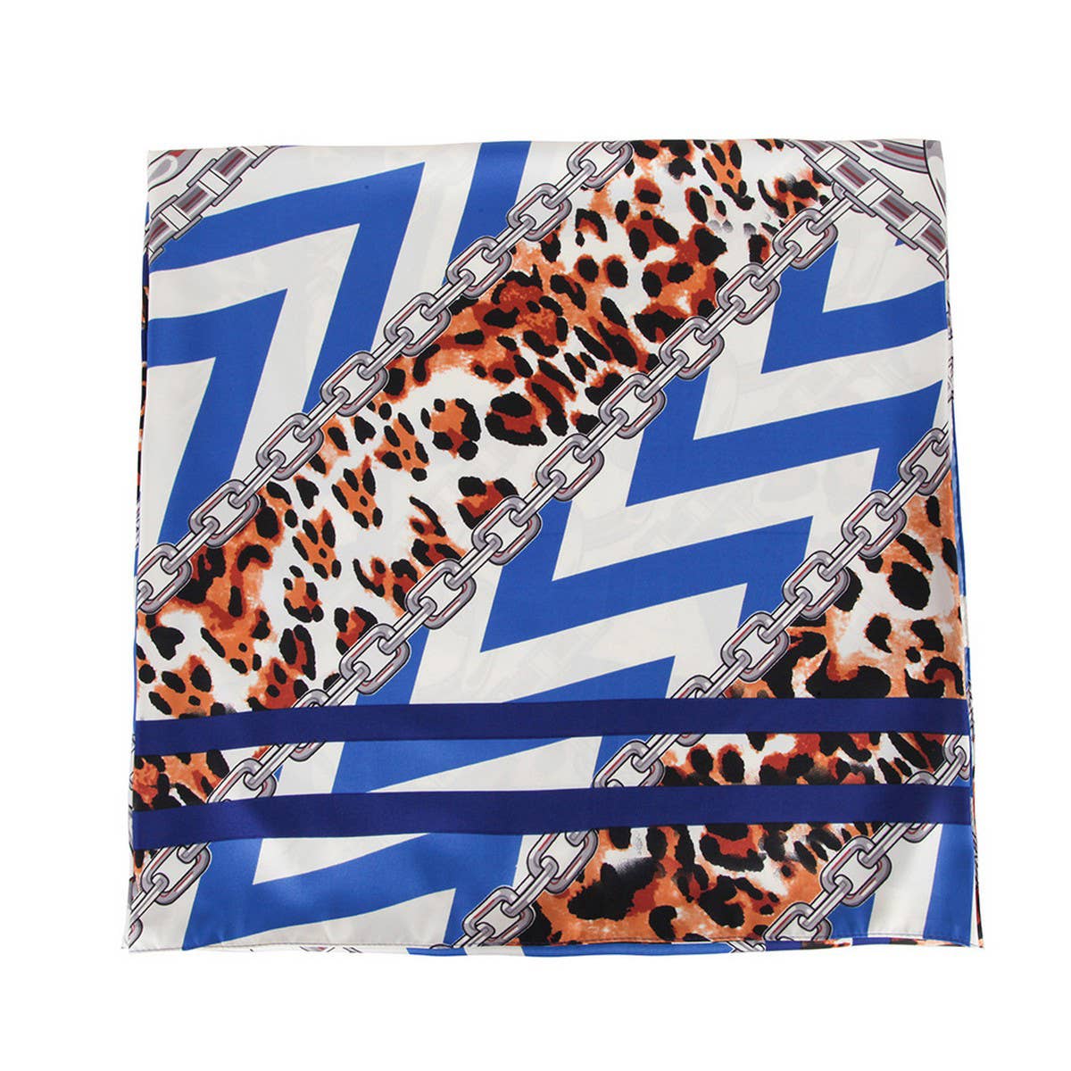 Leopard Chain Twill Square Scarf ? Spring Wrap