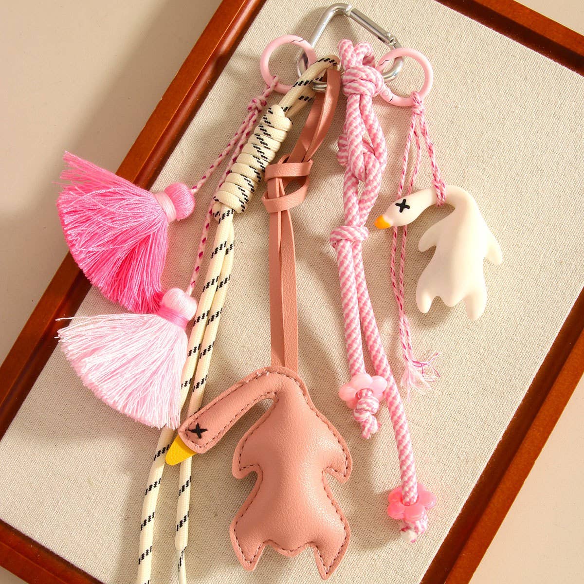 Creative Color-Changing PU Duck Keychain Charm