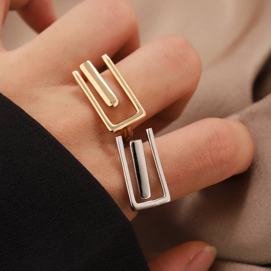 Fashion personality Open adjustable rectangular ring