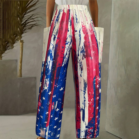 INDEPENDENCE DAY ELASTICATED WIDE-LEG PANTS