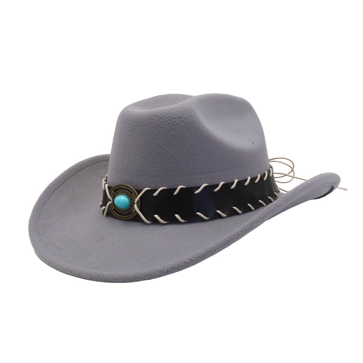Western Ethnic Wool Fedora Hat Jazz Cowboy Style_CWAH04496
