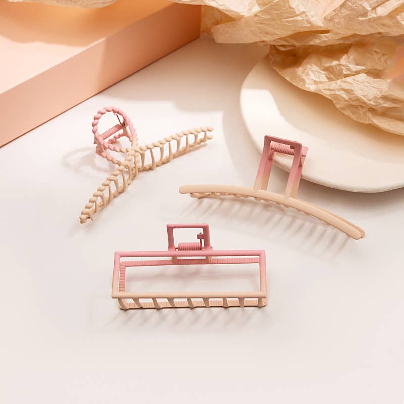 Fresh hollow and simple geometric hair clips