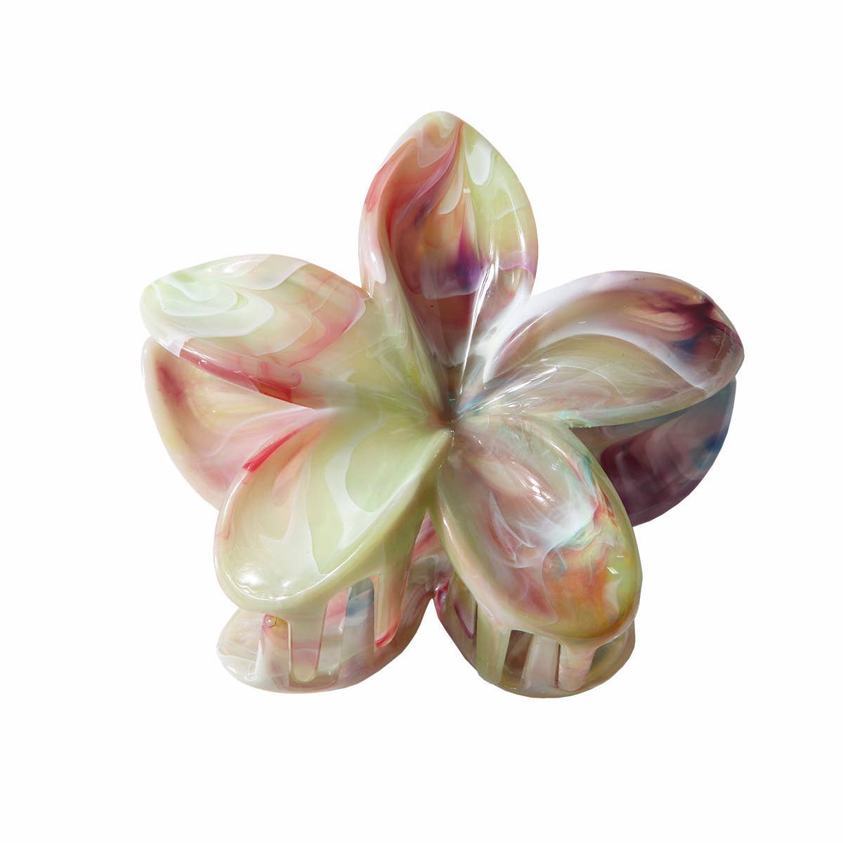 Marble Flower Hair Claw - Two-Tone Petal Clip_CWAHA1040