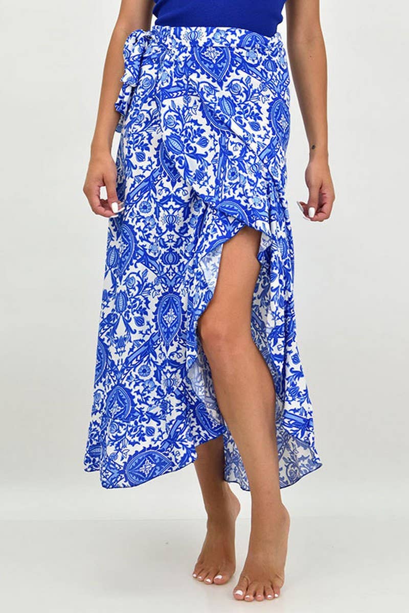 CWDHL0681_SUMMER WRAP RUFFLE FLORAL SKIRT