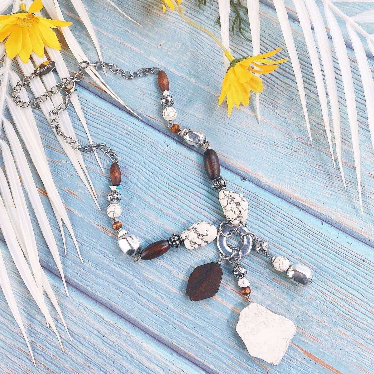 POPULAR RETRO SPECIAL-SHAPED WOODEN BEAD NECKLACE_CWAJE1576