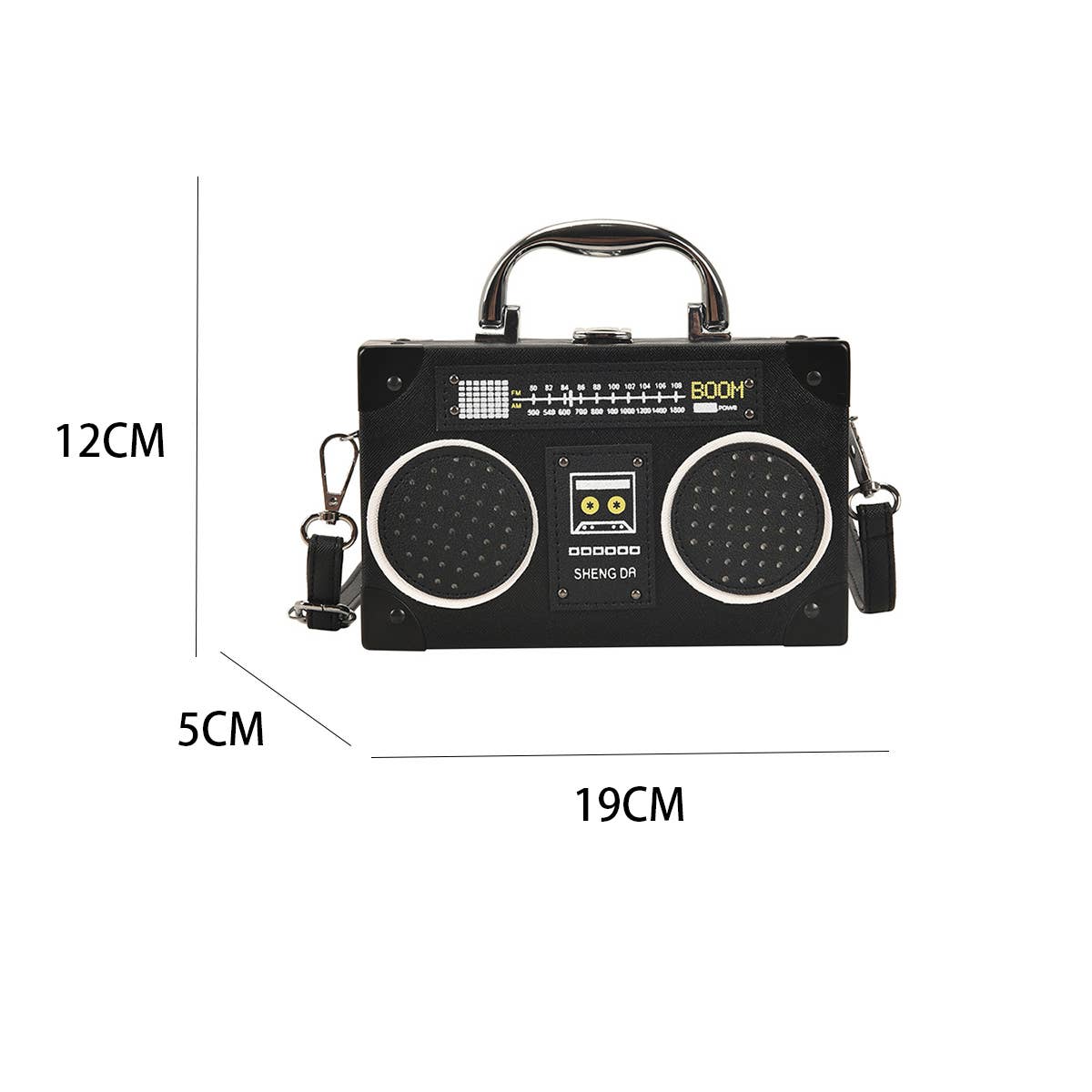 RETRO RADIO BOX-SHAPED MESSENGER BAG_CWAB0985