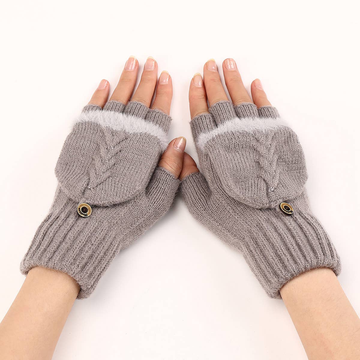 FLAP RAW EDGE AUTUMN SHORT GLOVES_CWAG0099