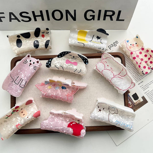 Cute Dinosaur & Pet Hair Claw, Acrylic Animal Clip