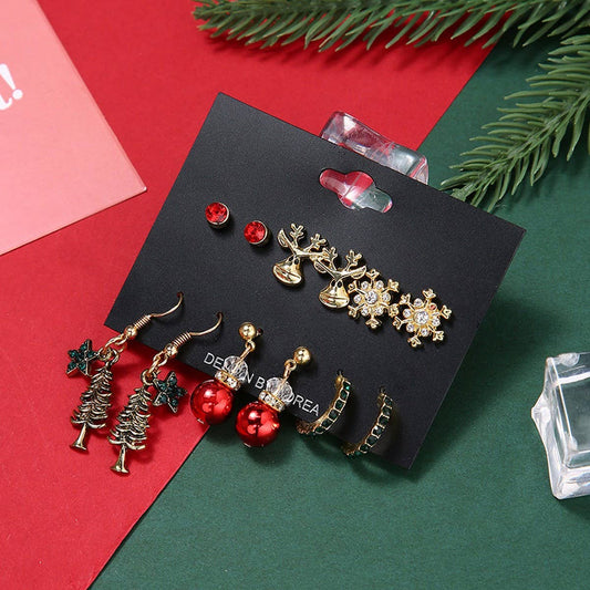 CHRISTMAS FASHION SWEET ALLOY EARRINGS JEWELRY SET