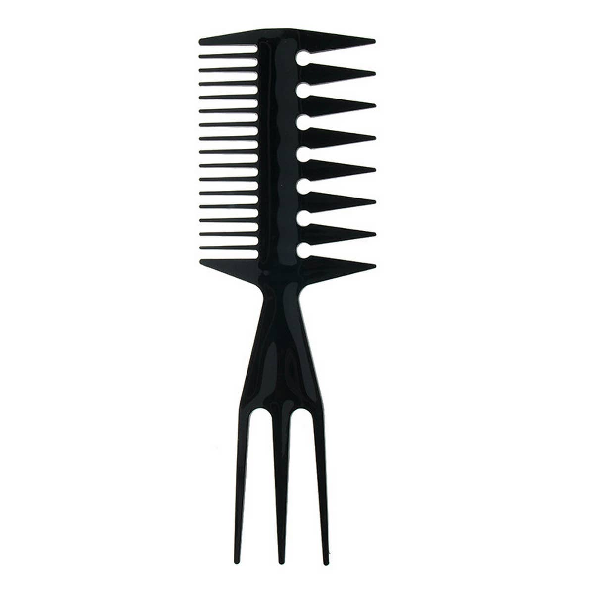THREE-PRONGED LARGE-TOOTH WIDE-TOOTH TEXTURED COMB