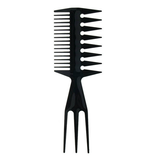 THREE-PRONGED LARGE-TOOTH WIDE-TOOTH TEXTURED COMB