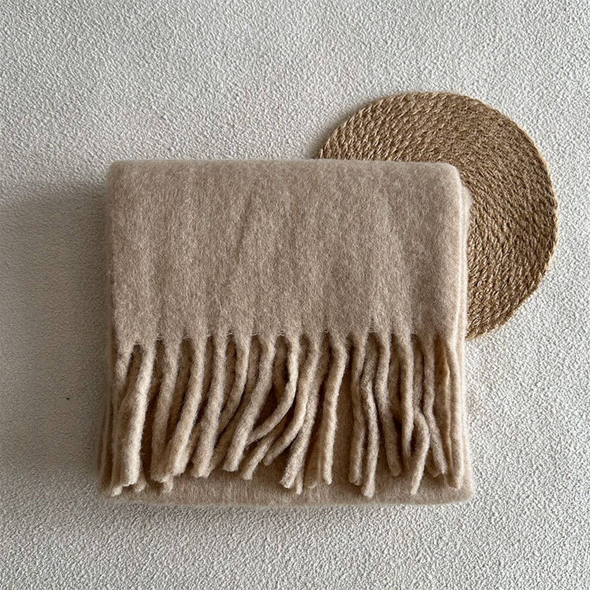 Red Wool Blend Scarf for Winter ??Soft & Warm_CWASC2282