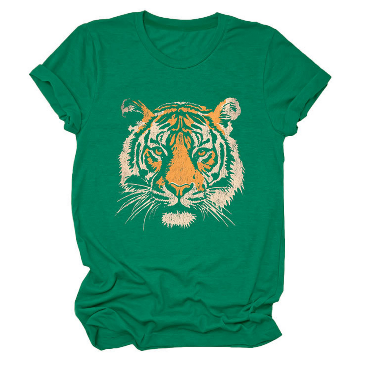 Women??¢s Summer Tee with Stylish Tiger Print_CWTTSL0494