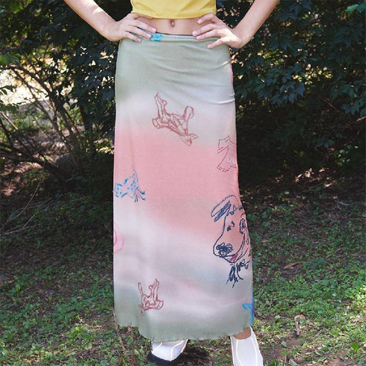 Street Style Gradient Skirt for Trendy Babes