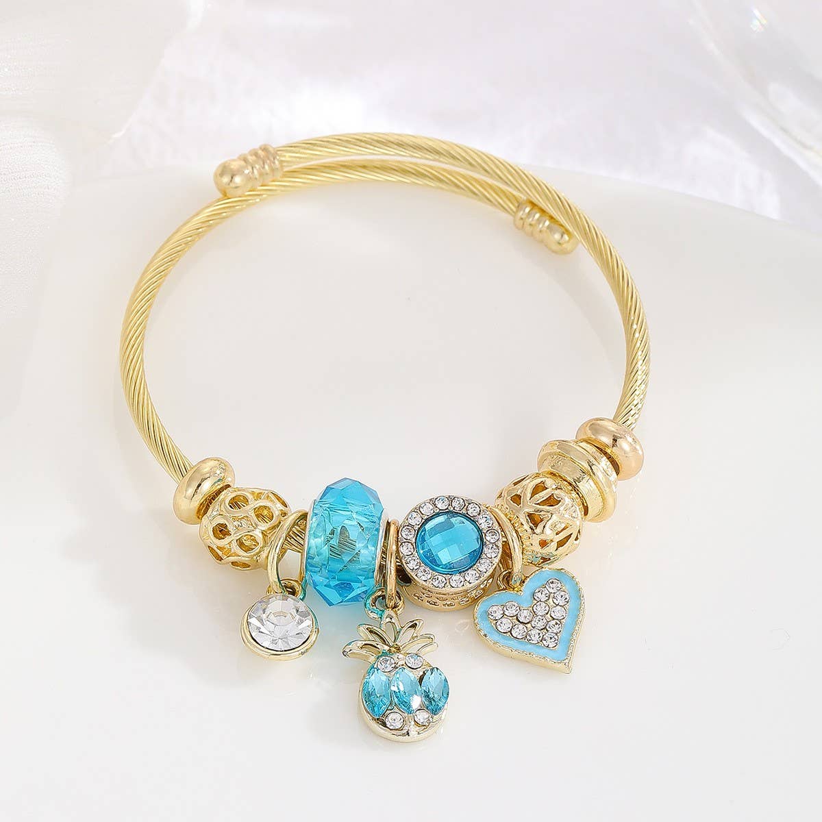 Durable Stainless Steel Adjustable Heart Bracelet