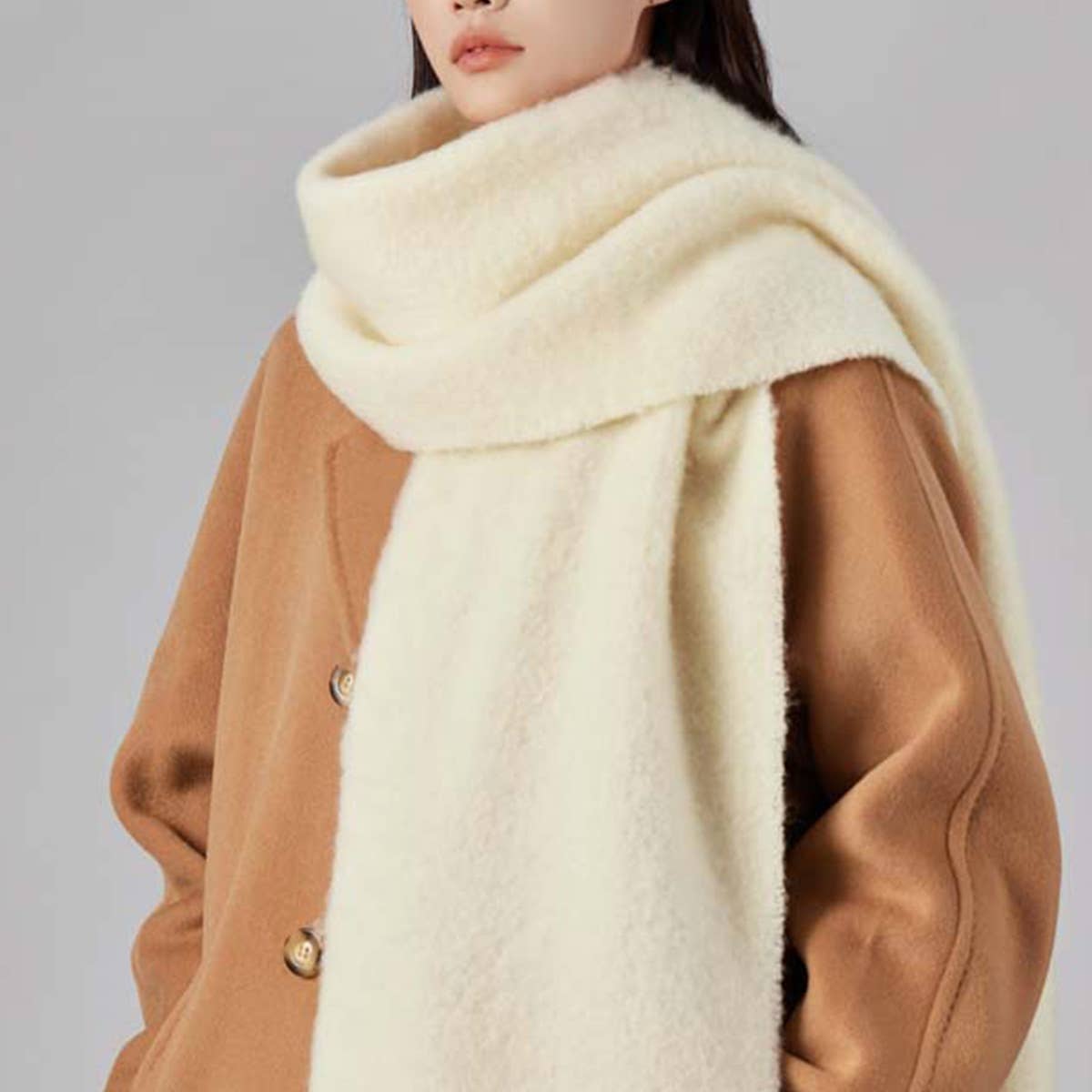 Iceland Blue Wool Scarf ? Long Winter Tassel Wrap