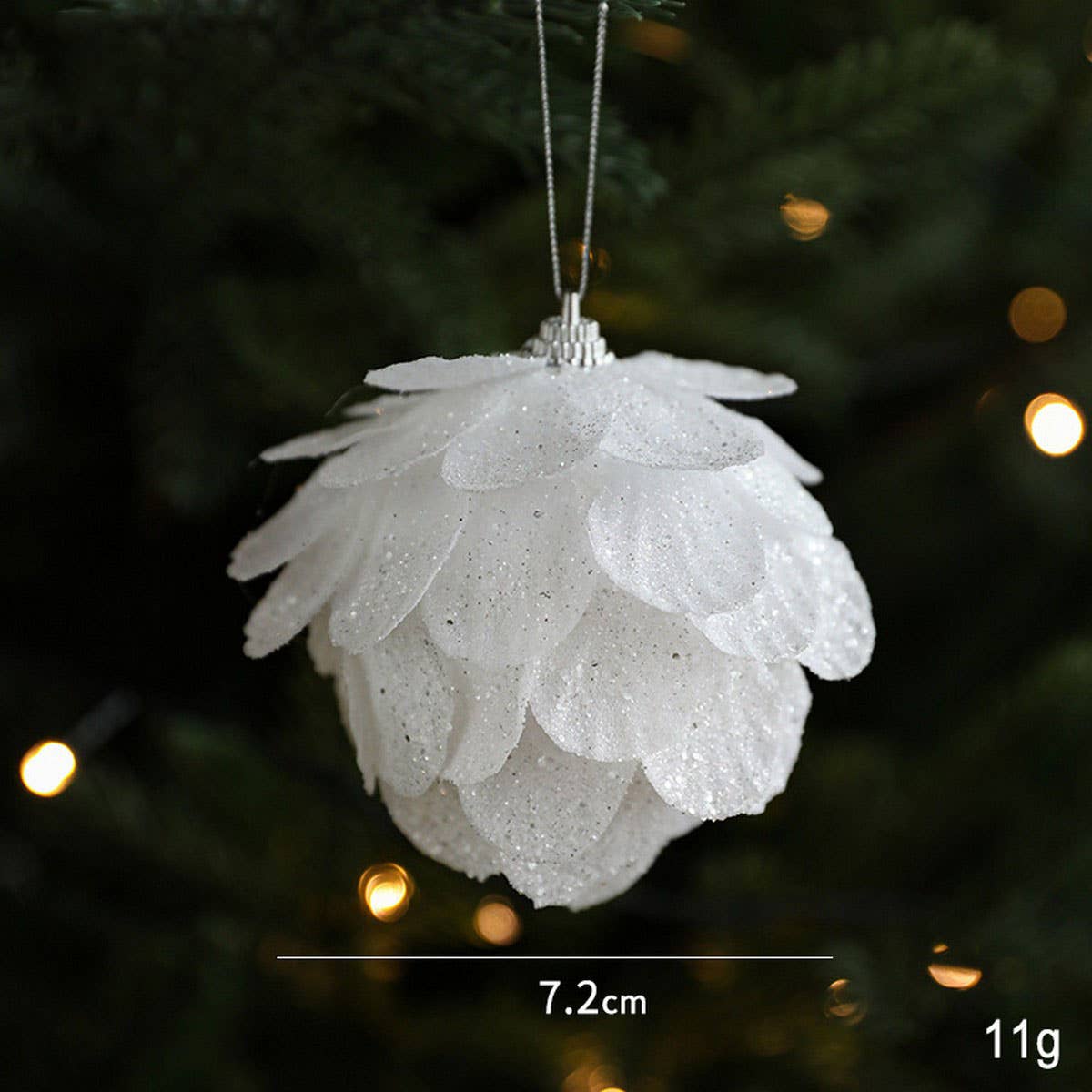 White Petal Foam Xmas Ball Tree Hanging Decor