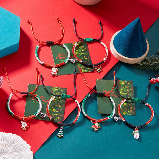 CHRISTMAS WOVEN TREE PAPER CARD MAGNETIC BRACELET