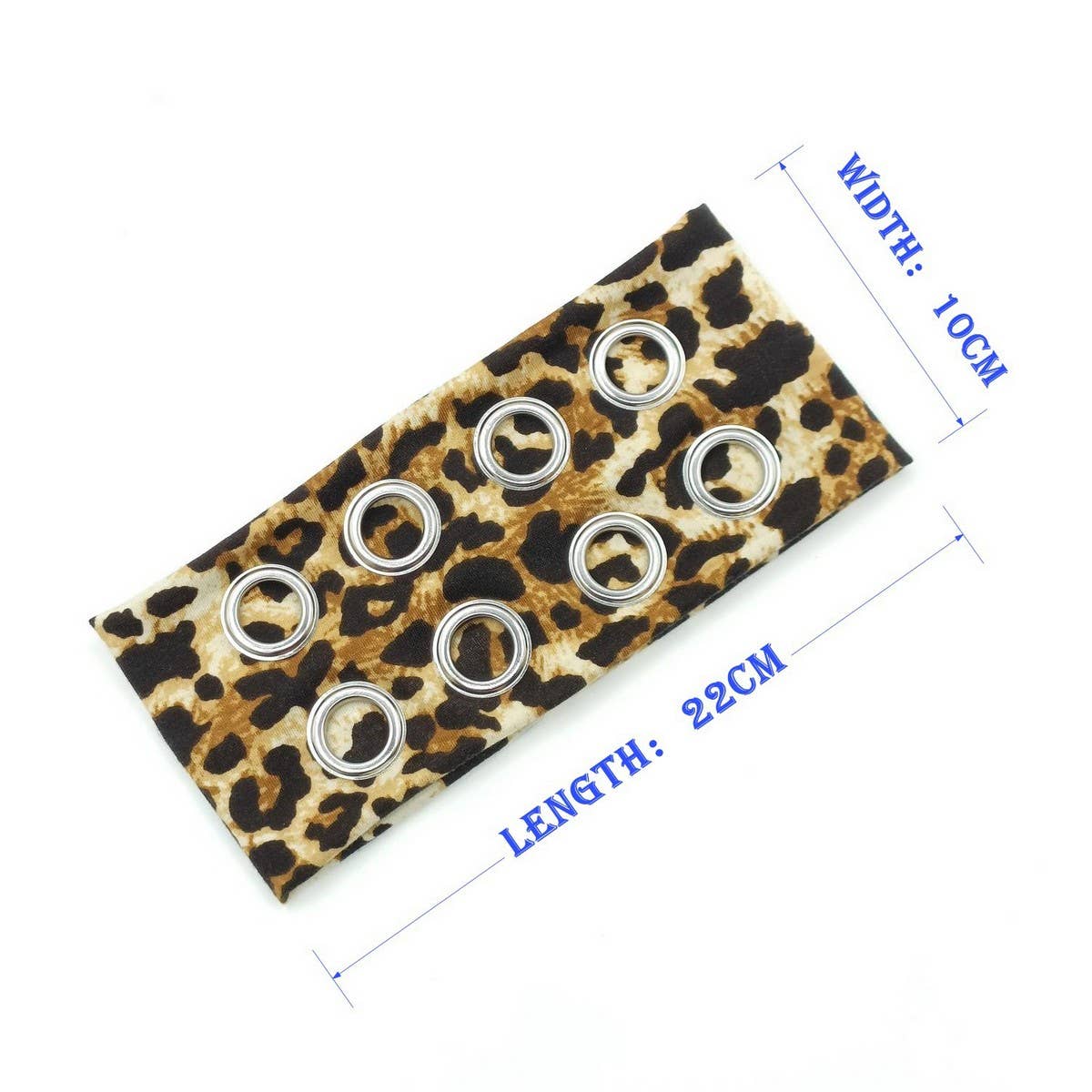 Animal Print Wide Elastic Headband with Studs_CWAHA6307