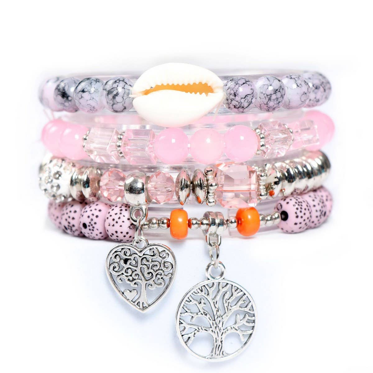 BOHEMIAN SHELL CREATIVE GLASS BEAD BRACELET_CWASC0697