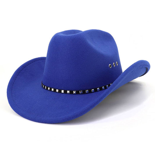 Western Cowboy Felt Hat Wide Brim Ethnic Jazz Hat_CWAH0679