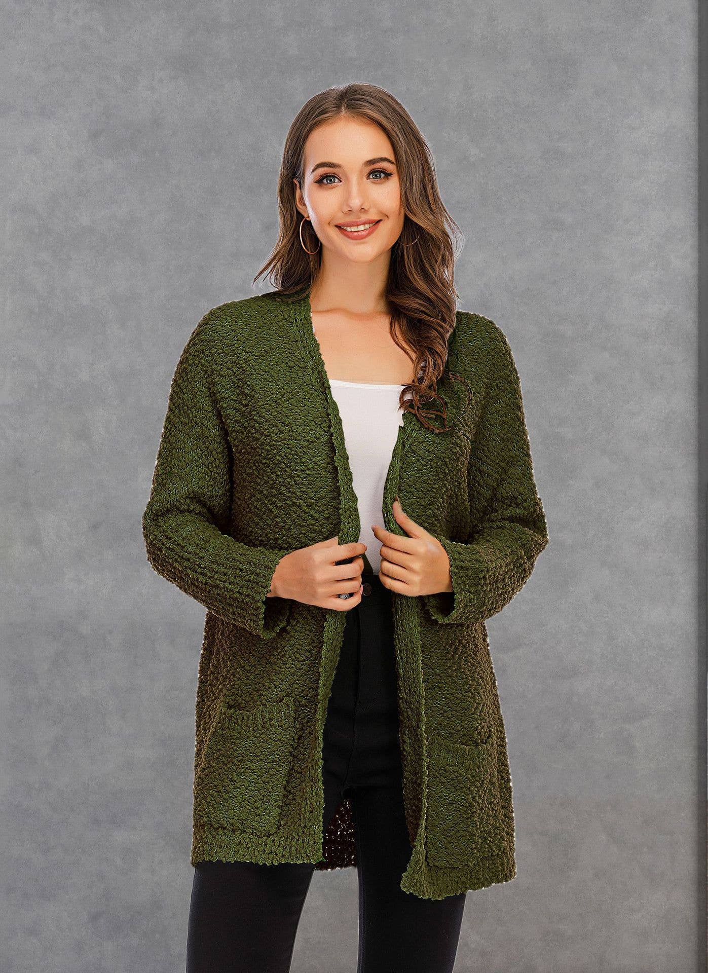CWOSWL1044_Long Sleeve Open Front Long Cardigan Sweater
