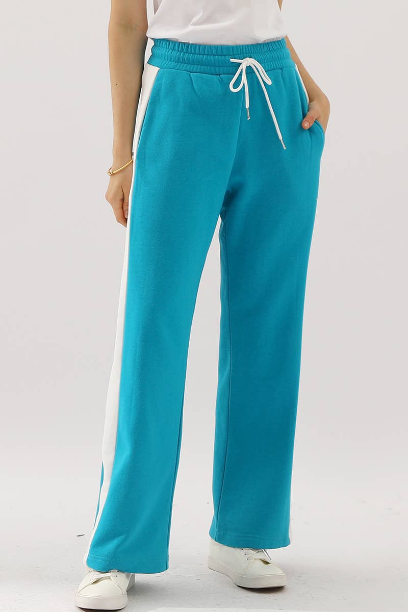 CWBLP398-P_PLUS SIZE HIGH WAISTED WIDE LEG LONG SWEATPANTS