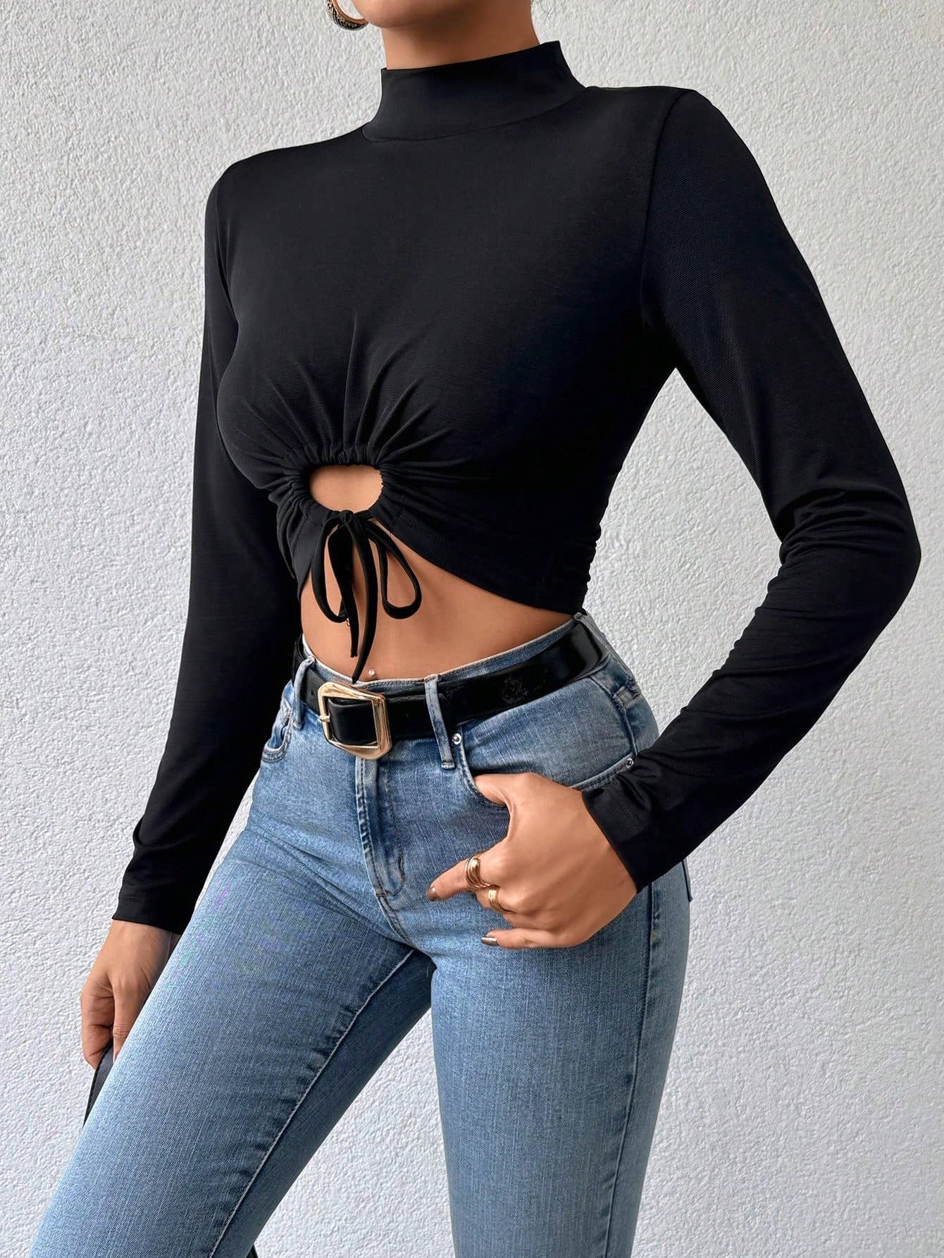 SWEET AND SPICY T-SHIRT HALF NECK SHORT CROP TOP