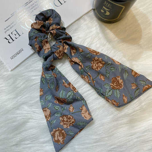 WOMEN FLORAL RIBBON HAIR ROPE_CWAHA0760