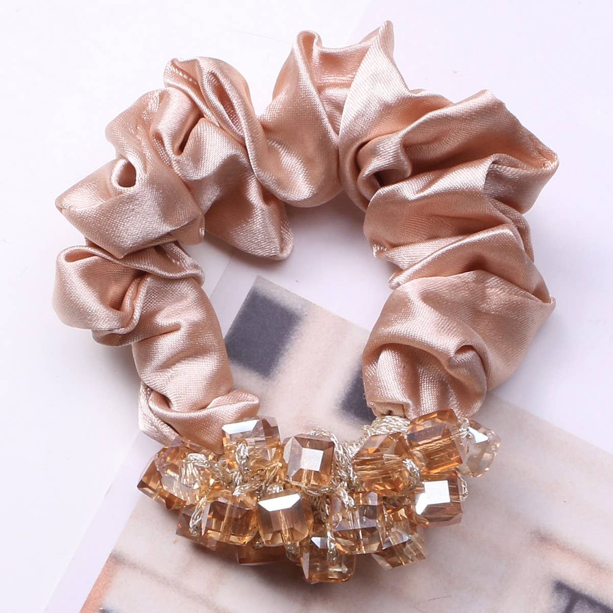 Elegant Crystal Scrunchie Fashion Hair Tie