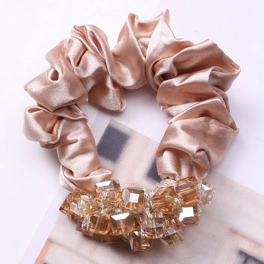 Elegant Crystal Scrunchie Fashion Hair Tie
