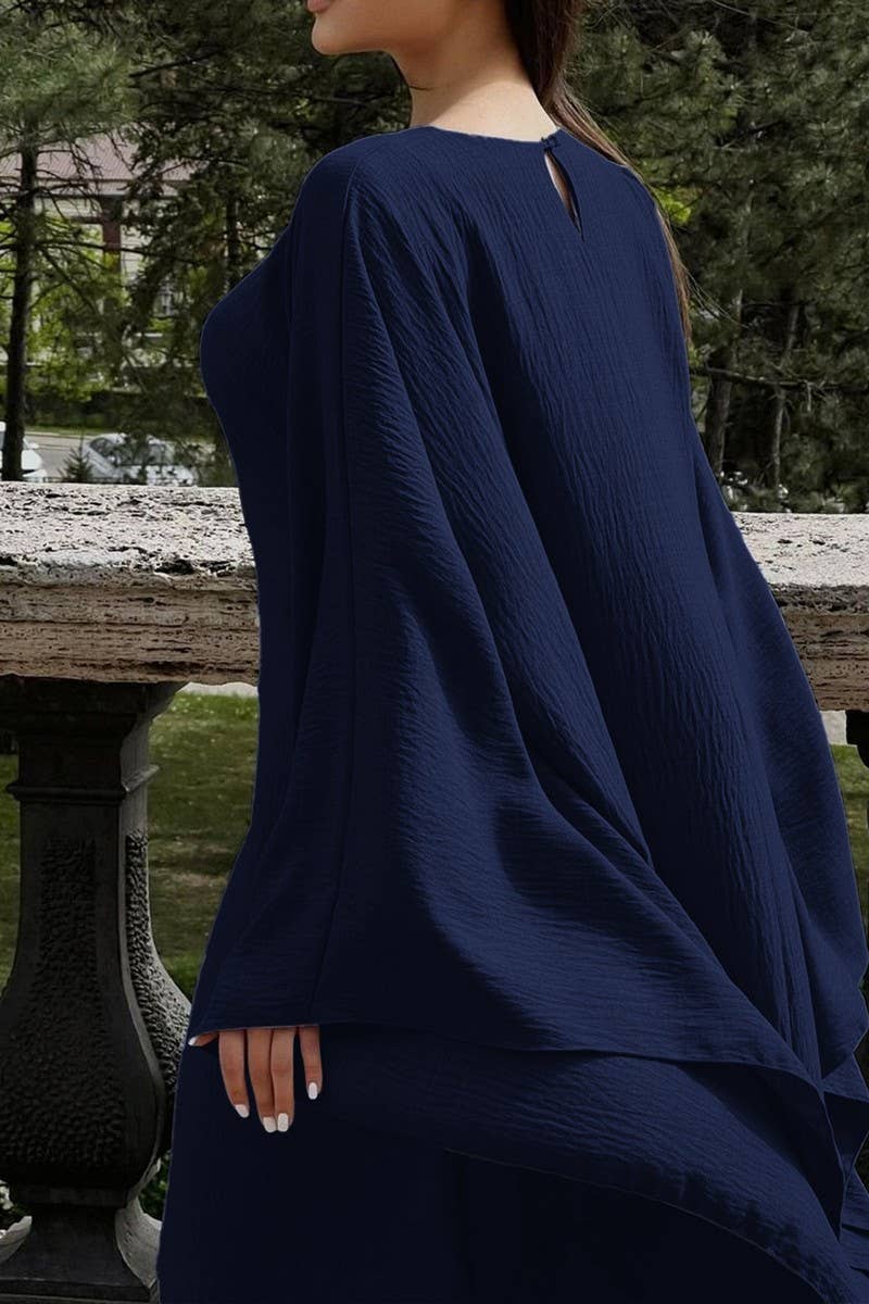 CWDMD01186_ELEGANT SOLID LONG SLEEVE EVENING DRESS