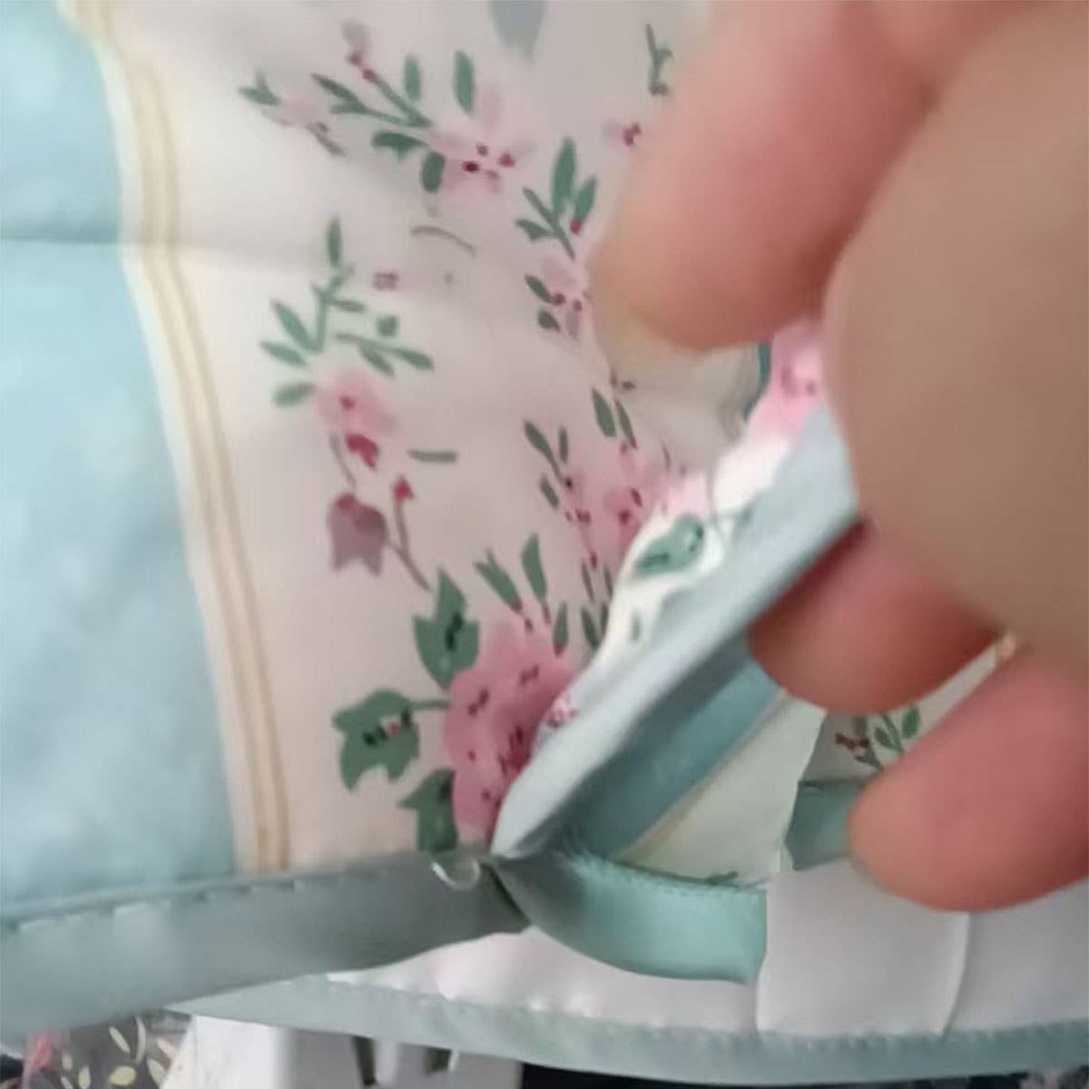 STRIPED FLORAL PRINT LOOSE QUILTED JACKET_CWOJA1552