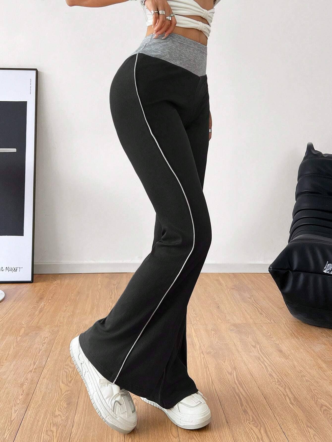 COMMUTER CASUAL ELASTIC-WAISTED WIDE-LEG PANTS