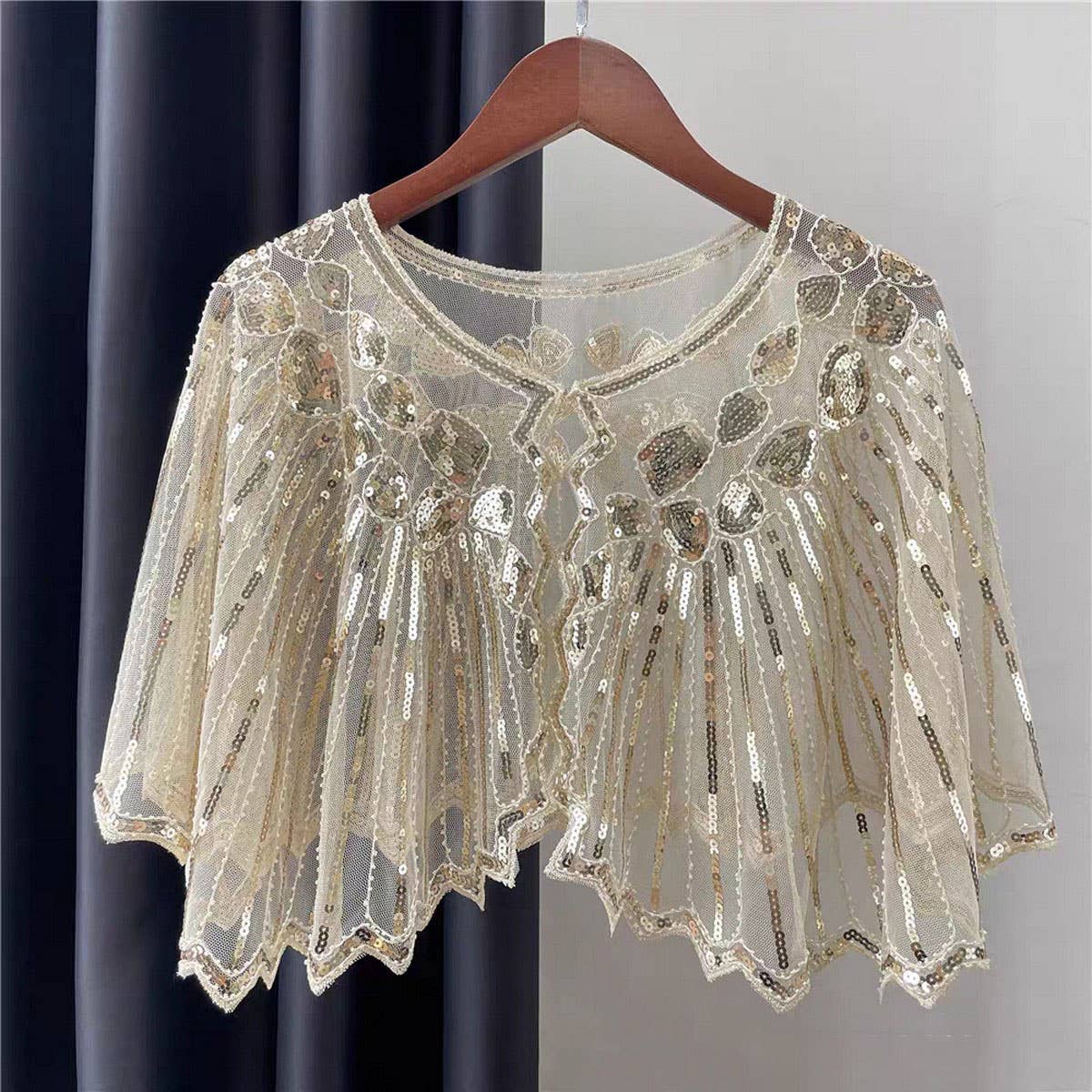 Lace Sequin Shawl ? Evening Party Dress Cover