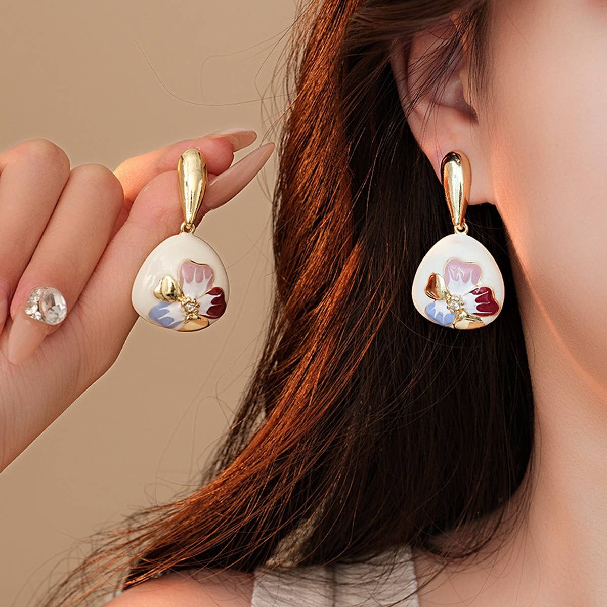 RETRO WATER DROP FLOWER PERSONALIZED EARRINGS