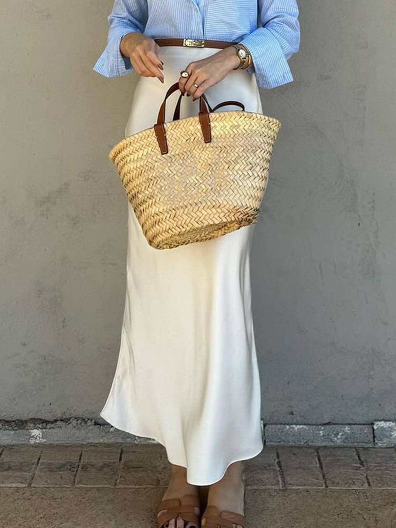 Fashionable wind pure color wrap hip long skirt