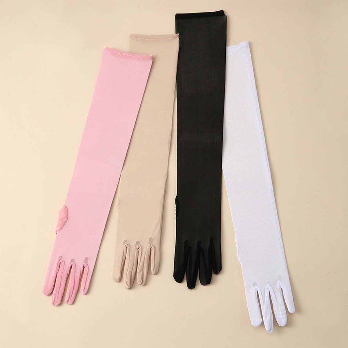 CWAG0285_1 PAIR LONG GLOVES WOMEN SATIN GLOVES