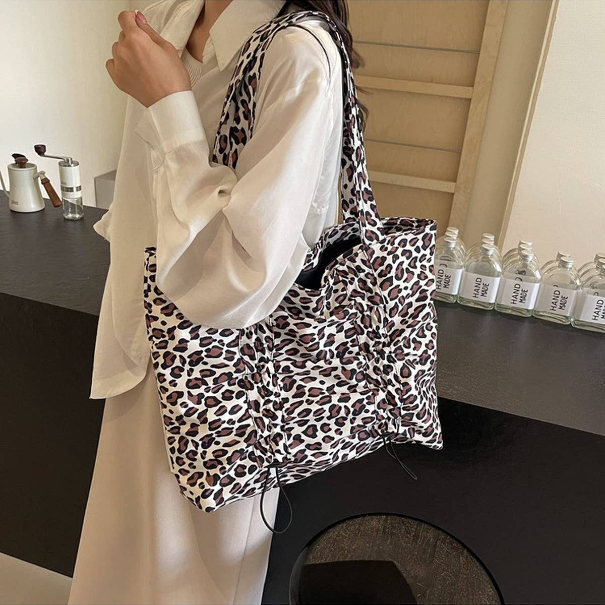 LEOPARD PRINT FASHIONABLE SIMPLE VERSATILE TOTE BAG_CWAB3279