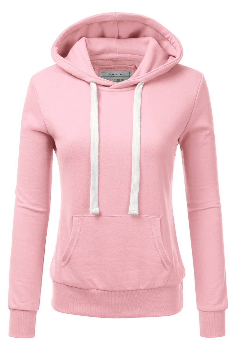 SOLID COLOR LONG SLEEVED HOODIE_AWOHOL189