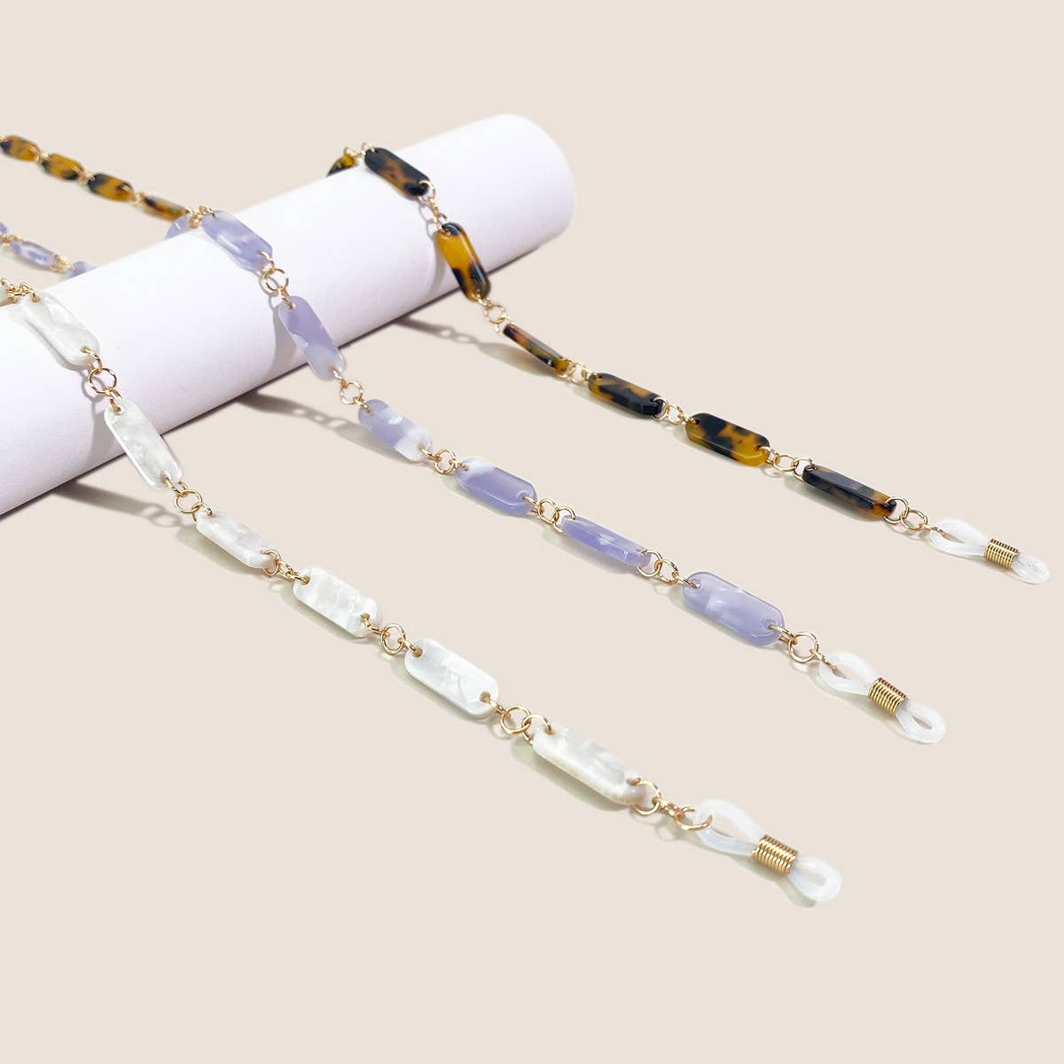 TWO-COLOR TORTOISE SHELL ANTI-LOST GLASSES LANYARD