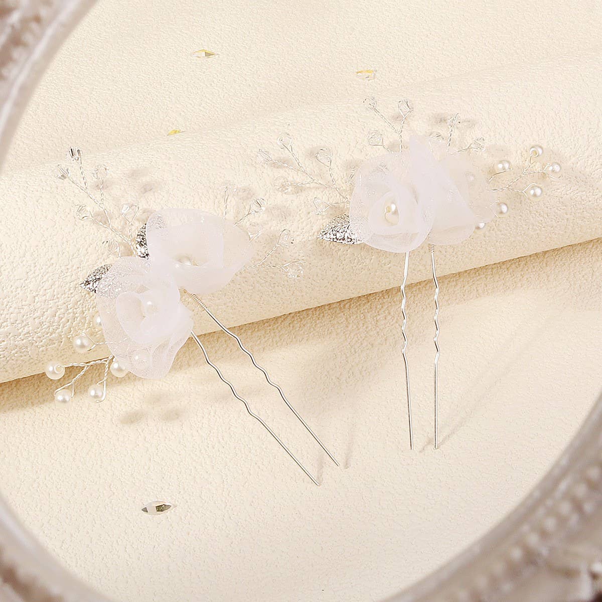 NEW BEAUTIFUL SILK FLOWER BRIDAL HAIR ACCESSORIES