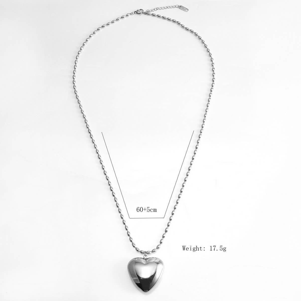 Modern Stainless Steel Heart Pendant Necklace
