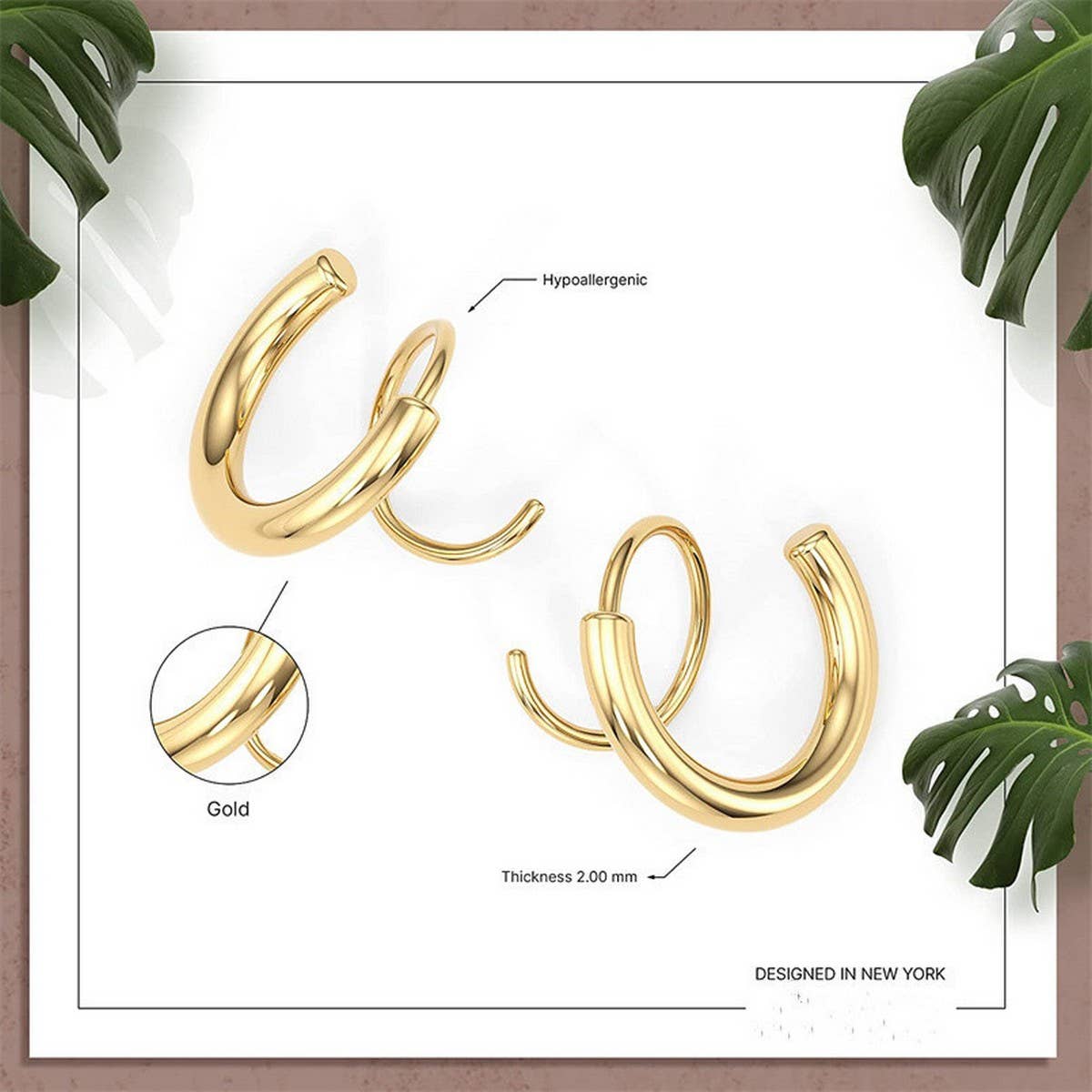 Luxury Double Hoop Twisted Earrings