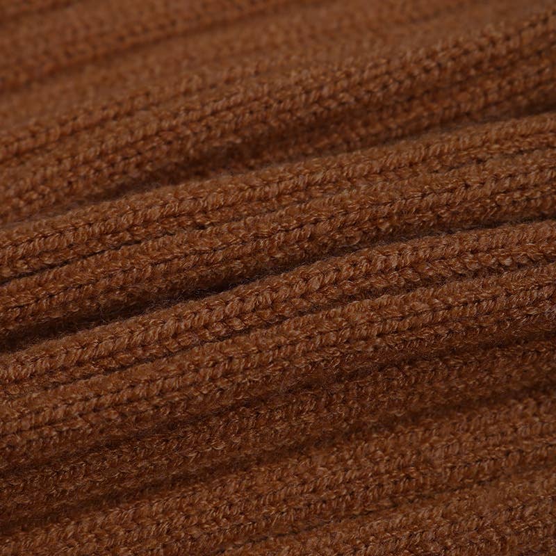 Button-decorated high slit long skirt