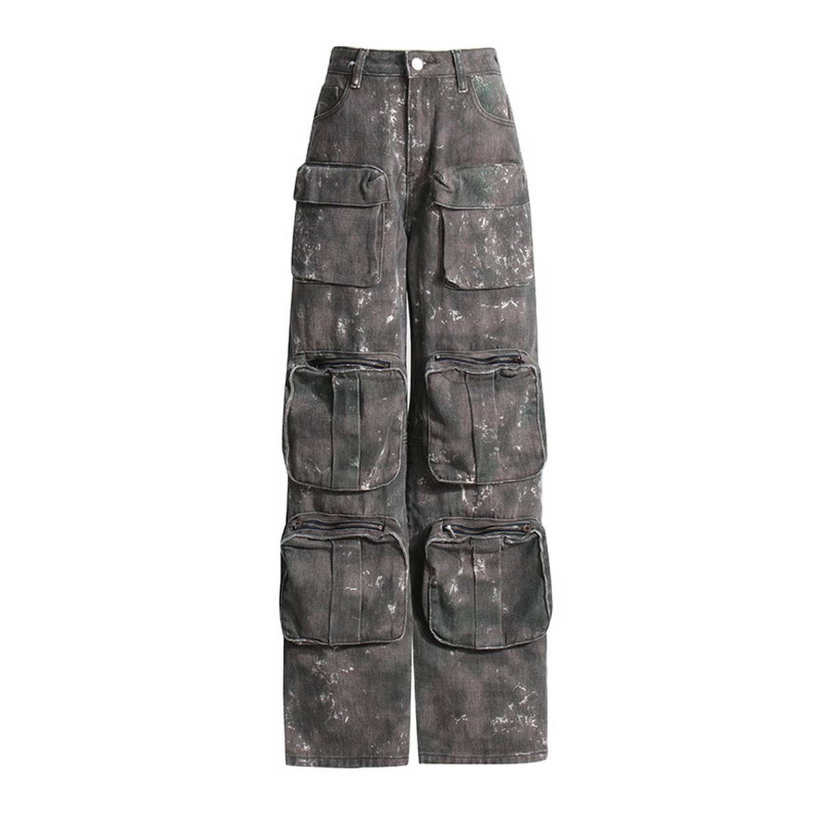 WOMENS CAMO LOOSE FITTING LOW RISE CARGO PANTS