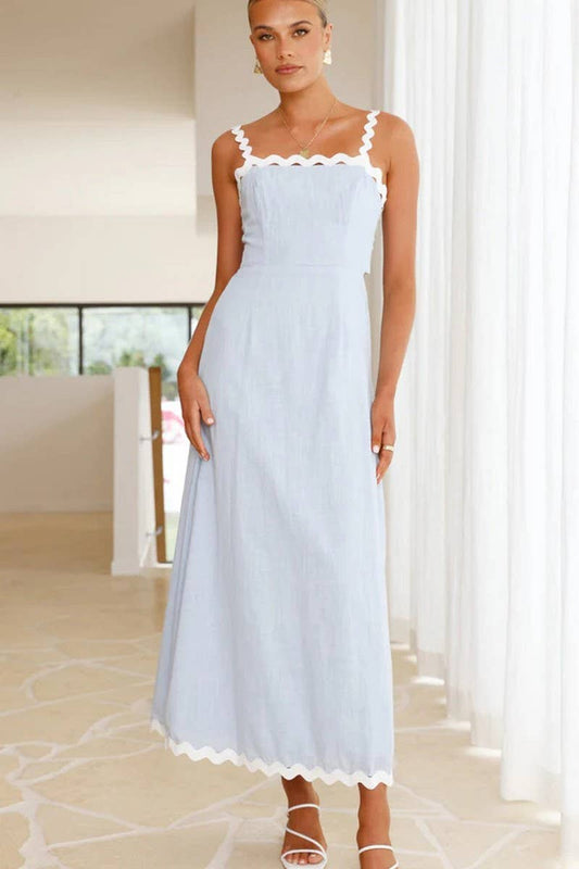 CWDMD5215_SOLID LACE TRIM SLIM FIT MAXI CAMI DRESS